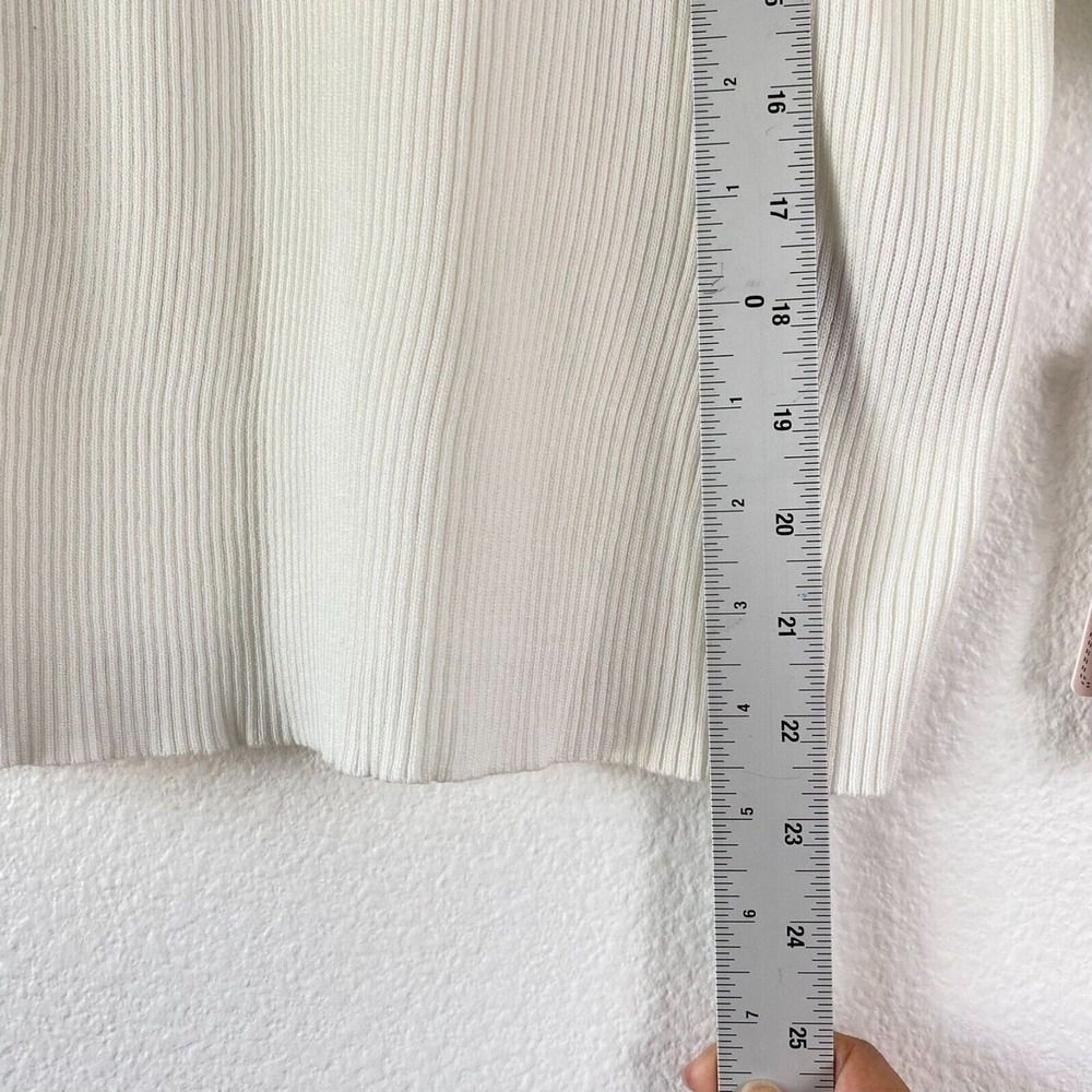 NWT Nanette Lepore Women's Top XL White Scoop Neck  Knit‎  Puff Sleeve - Picture 8 of 13